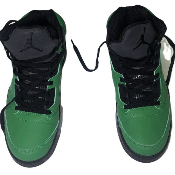 🛑Nike AIR JORDAN 5➕🆒 SNEAKERS Apple Green SHOES Oregon Duck Retro 💸BUY NOW‼️ - Picture 4 of 16